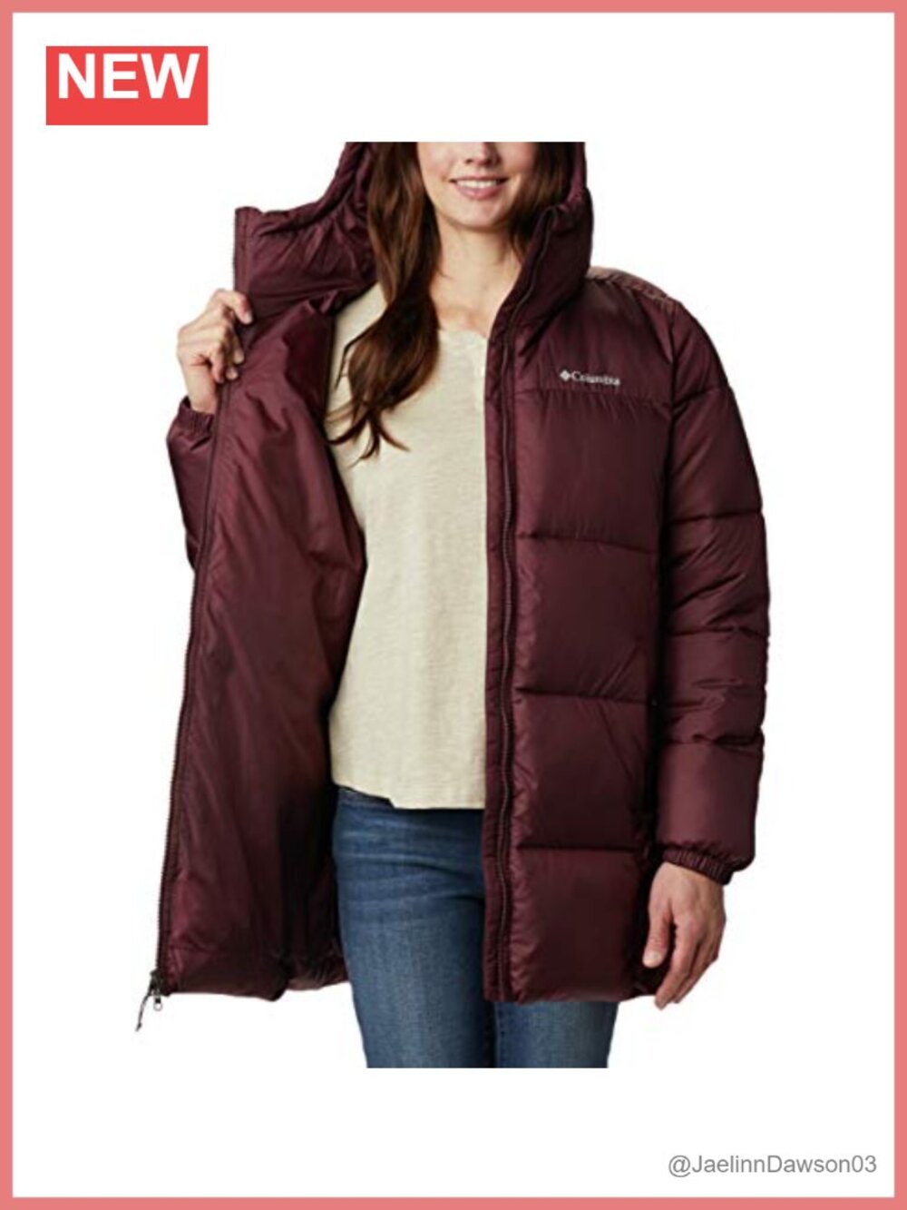 Water Resistant Nylon Quilted Puffer Jacket Hooded Winter Coat - Picture 4 of 5
